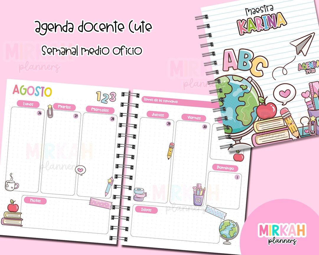 Cute Teacher Agenda / Printable School Agenda Pdf Teacher's Day ...