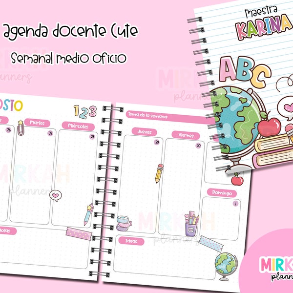 Cute teacher agenda / printable school agenda pdf teacher's day / colorful school agenda