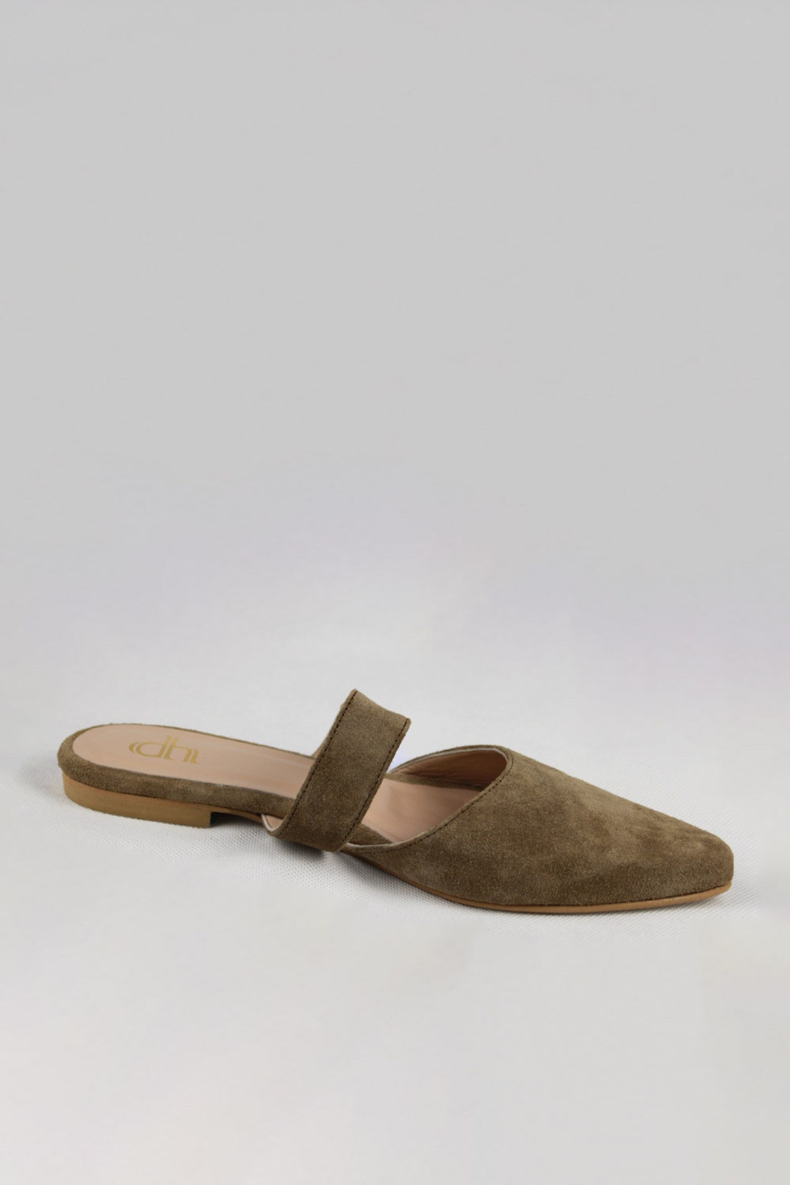 tan slip on mules