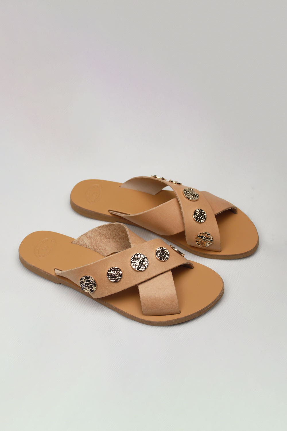 tan criss cross sandals