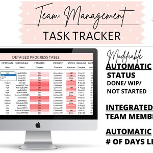 Management Tasks Tracker Planner | Excel to Do List | Excel Task ...