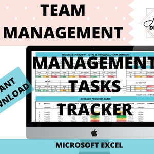 Management tasks tracker planner | Excel to do list | Excel task tracker template | Simple task tracker | Simple project manager