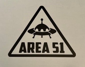 Area 51 Aliens Sticker Decal Alien Area 51 Space Storm Funny UFO