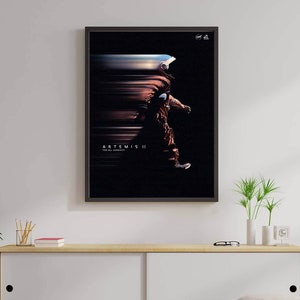 ARTEMIS LED Art Print,  Light Up Canvas, Neon Wall Art, Galaxy artwork, Astronaut Picture