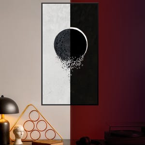 LED Light Canvas - Minimalist Circle Wall Art | Glowing Abstract Painting | Modern LED Light Decor | Contemporary Art | Unique Wall Decor