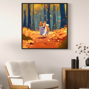 LED Light Canvas - Corgi Light Painting | Light up Art, Dog Painting, Corgi Wall Art, Dog Art, Light Up Wall Art, Animal Painting,