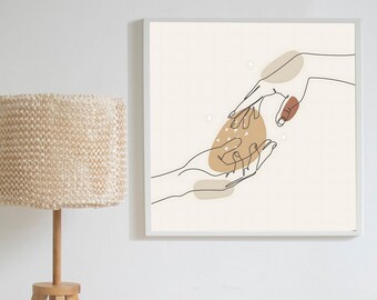 Friendship Hands LED Canvas Art: Light Up Wall Decor