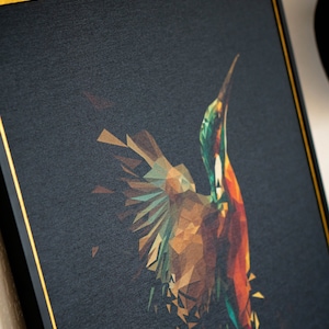 detailed and zoomed photo of the painting and beautiful exterior frame