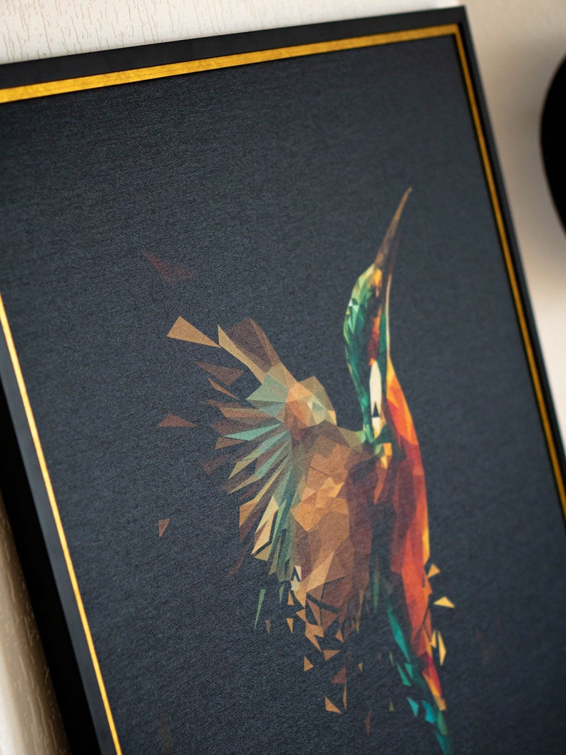 detailed and zoomed photo of the painting and beautiful exterior frame