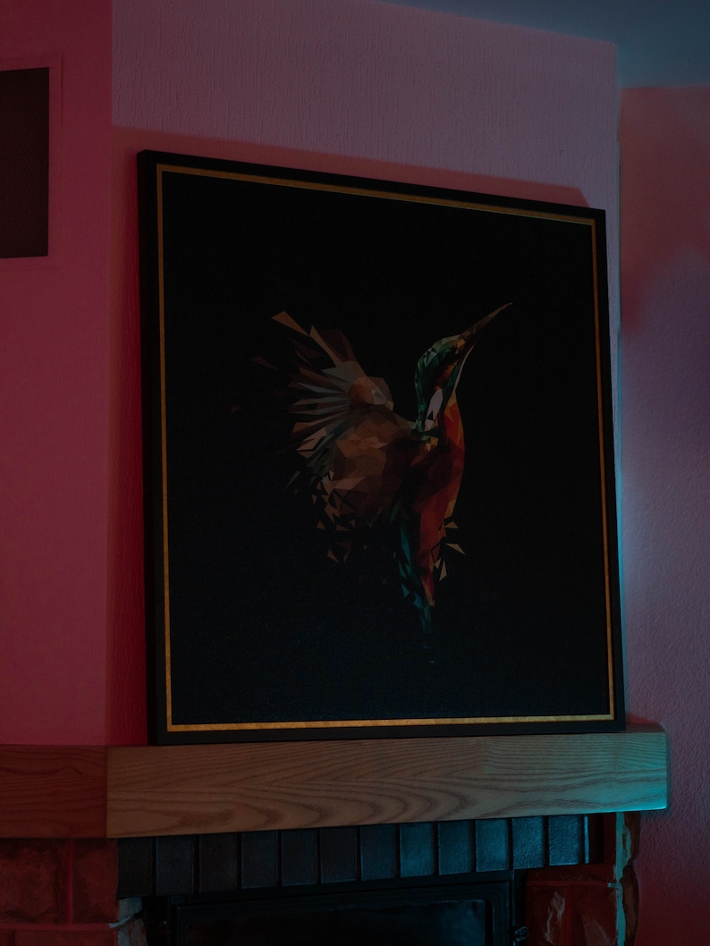kingfisher bird painting in the dark without light up effect