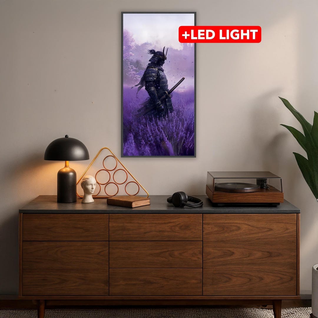 Samurai Led LED Samurai Wall Art: Rechargeable App-controlled Dual Art - Etsy