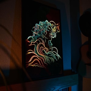 LED Light Canvas - Cuban Vibes. Light Home Decor, LED Wall Art, Glowing Canvas, Elegant Home Bar Decor, Vibrant Painting, Light Decor