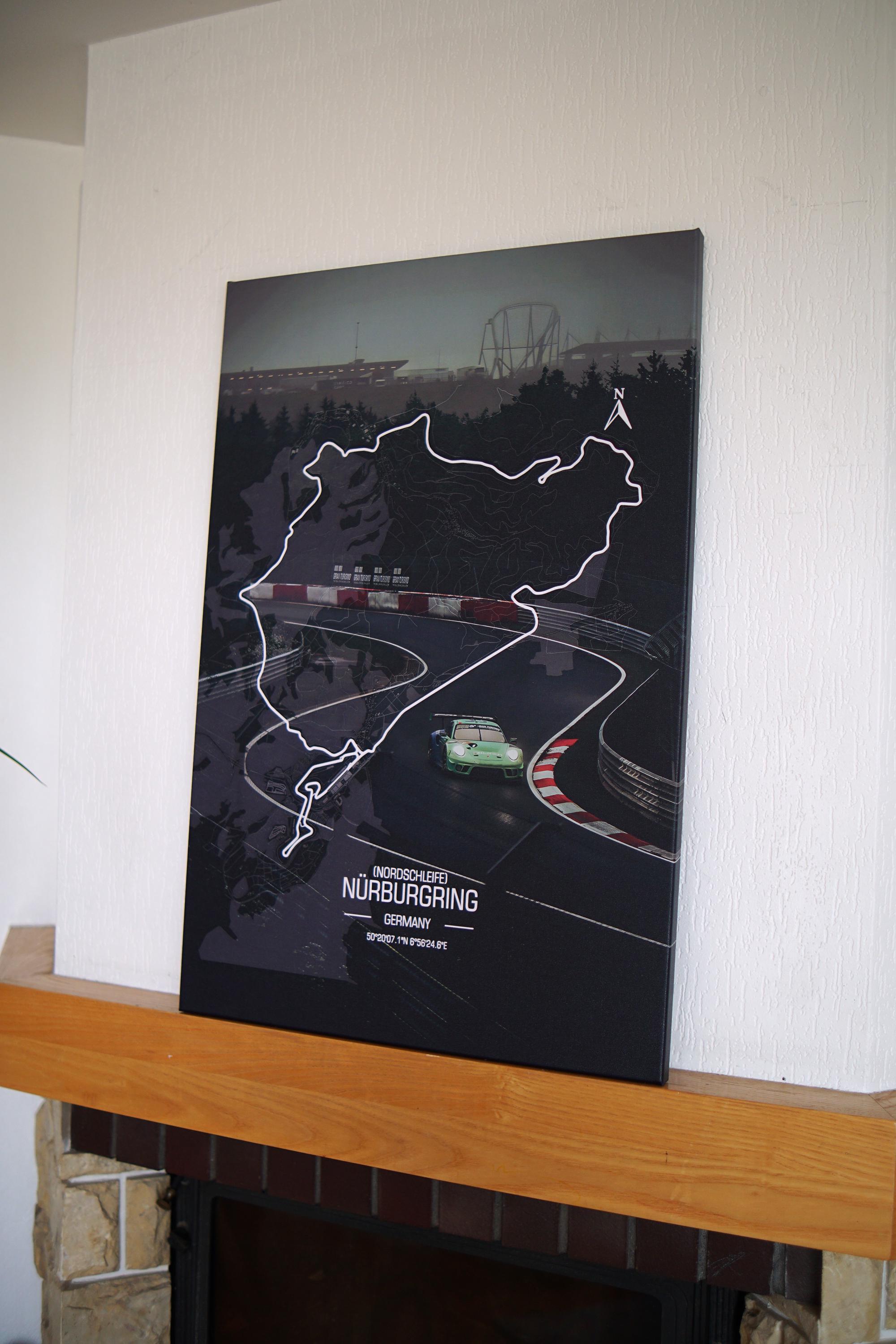 Nürburgring LED Light up Racing Circuit Canvas Print-framed. Unique Art ...