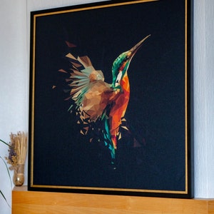 Fractal painting of kingfisher bird