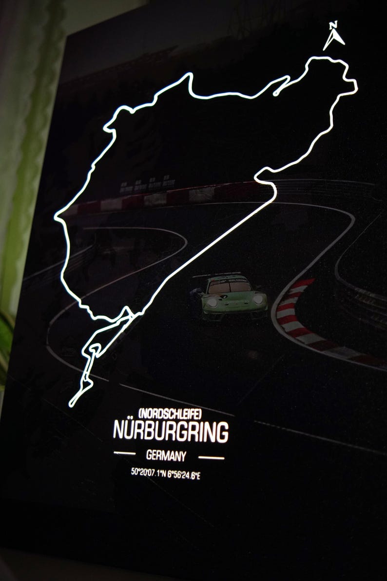 Nürburgring LED Light up Racing Circuit Canvas Print-framed. Unique Art ...