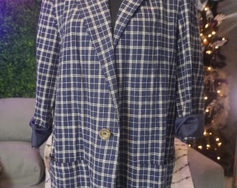 Vintage Sag Harbor Plaid Blazer Jacket - Etsy
