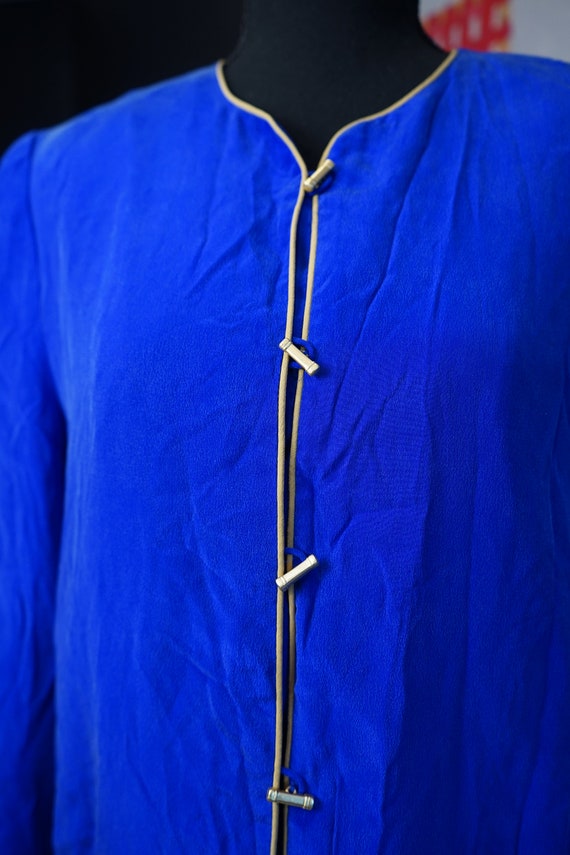 Vintage Shomy 100% Silk Blouse Jacket - image 4