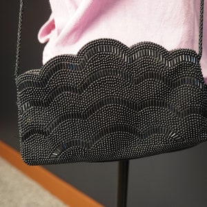 Vintage AfterThought Black Beaded Handbag