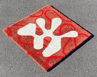 Wavy Retro Rug – Hand Tufted - 3x3'