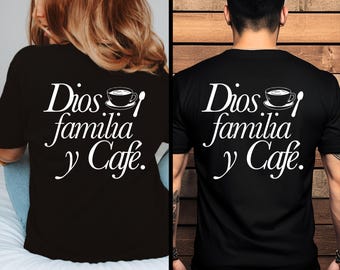 Jesús, familia y café png svg | Christian Streetwear Sublimation, Vintage Bible Shirt PNG, Christian Hoodie png, Commercial Uselogo spanish