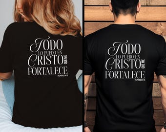 Todo lo puedo en Cristo png svg, Christian Streetwear Sublimation, Vintage Bible Shirt PNG, Christian Hoodie png, Commercial Uselogo spanish