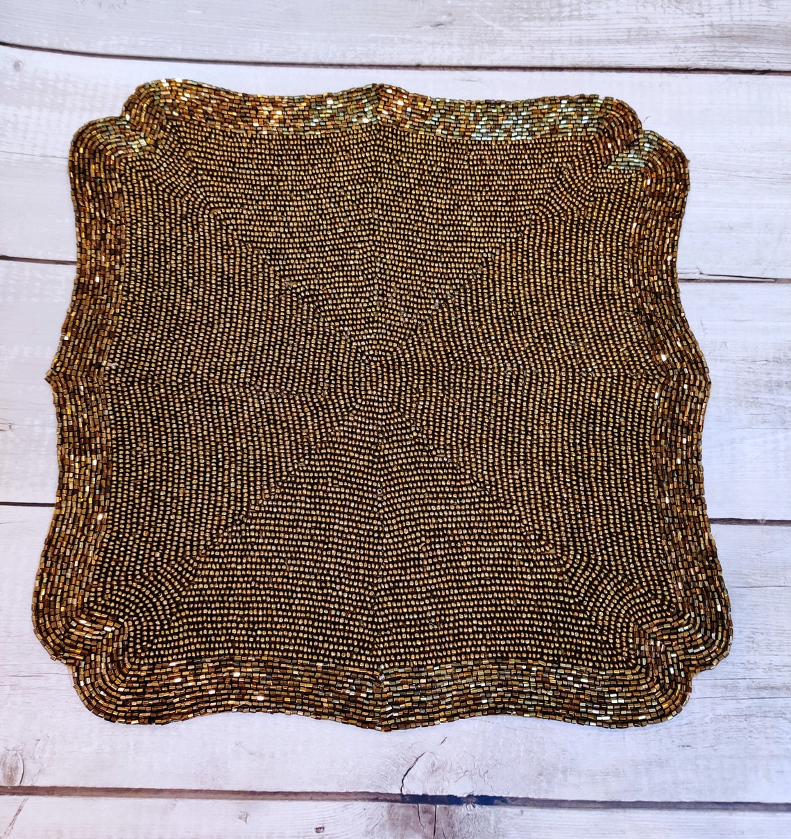 Handmade beaded round placemats luxury table mats elegant Etsy