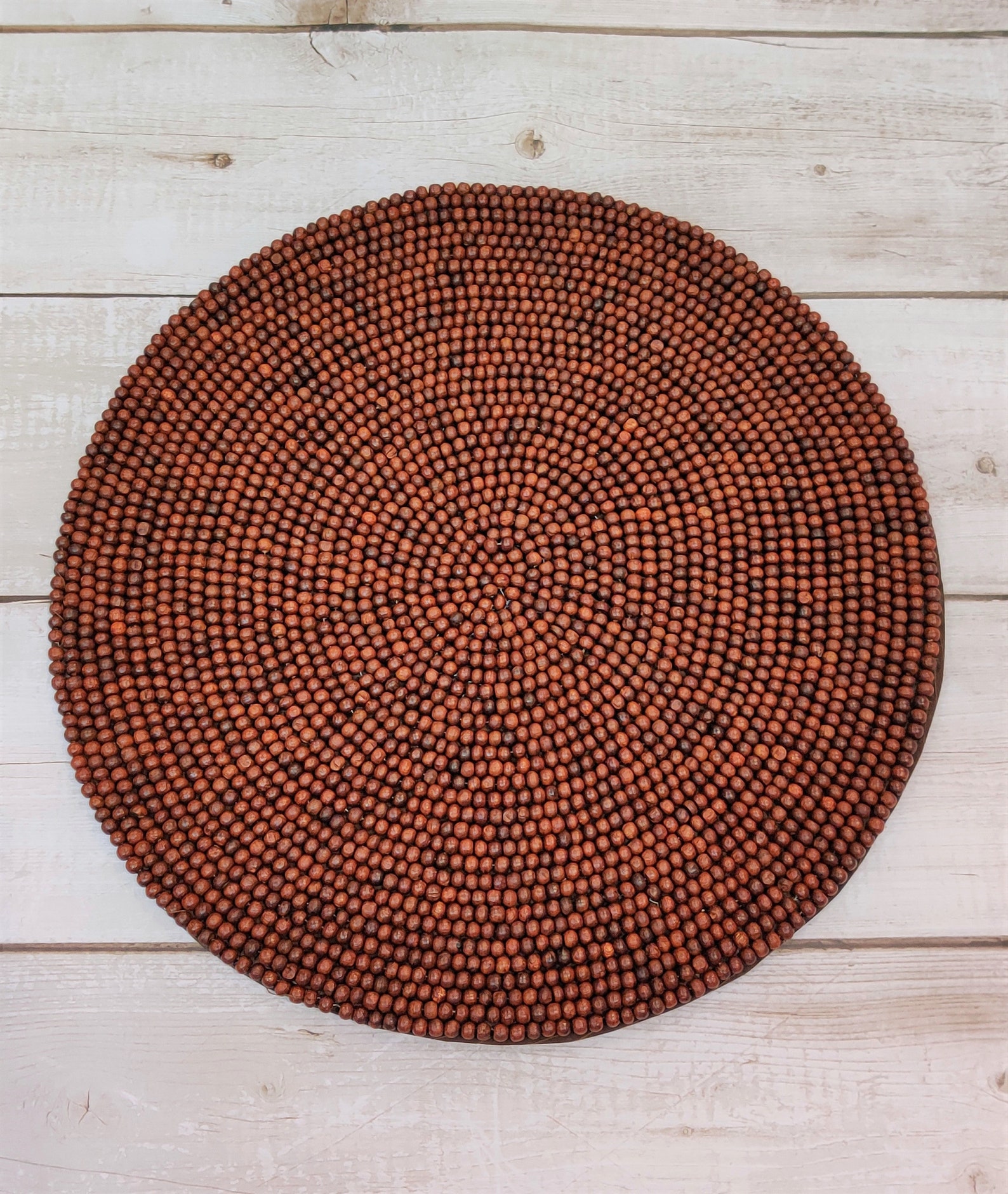 Handmade beaded round placemats luxury table mats wooden Etsy