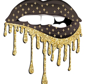 Glitter Melting Dripping Lips Sublimation File Best Selling - Etsy