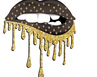 Glitter Melting Dripping Lips Sublimation File, Best Selling, Craft File, Print at home, Sticker File, Trending, PNG