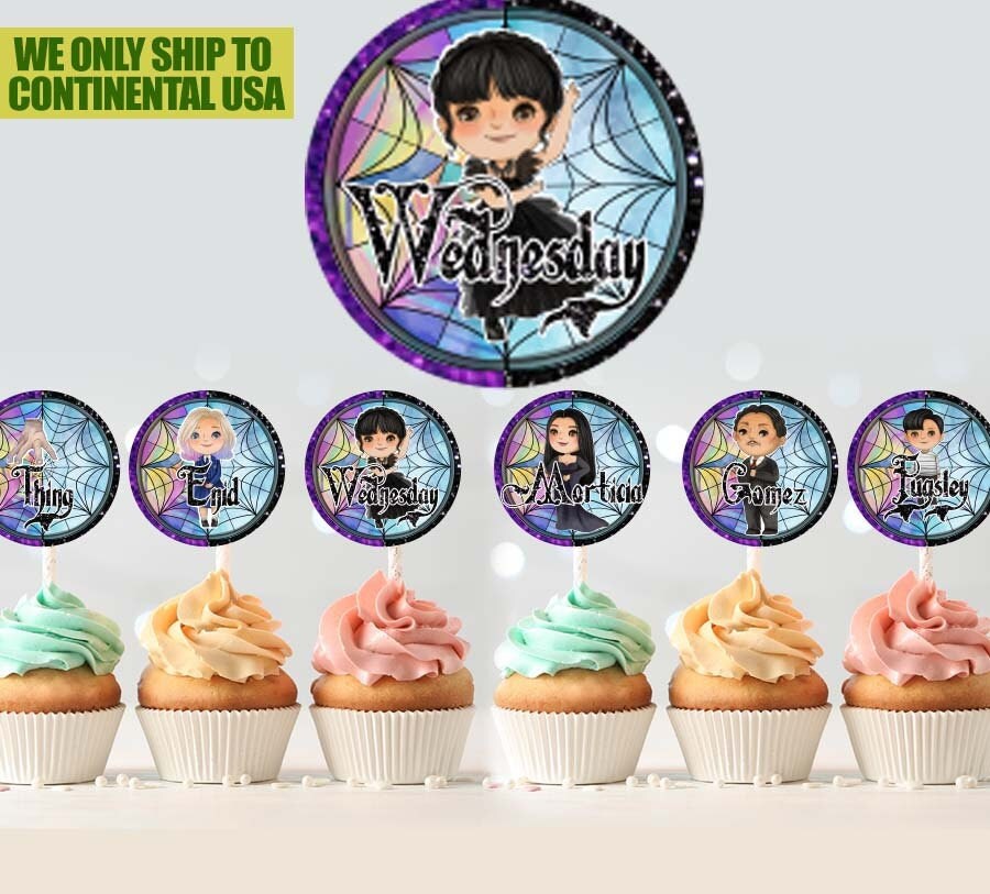 INSTANT DOWNLOAD Wednesday Addams Cupcake Topper Wednesday Etsy Australia