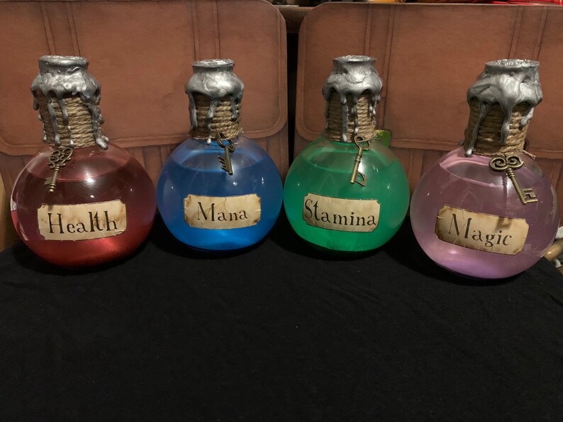 Basic Video Game Potions Health Stamina Mana and Magic Etsy