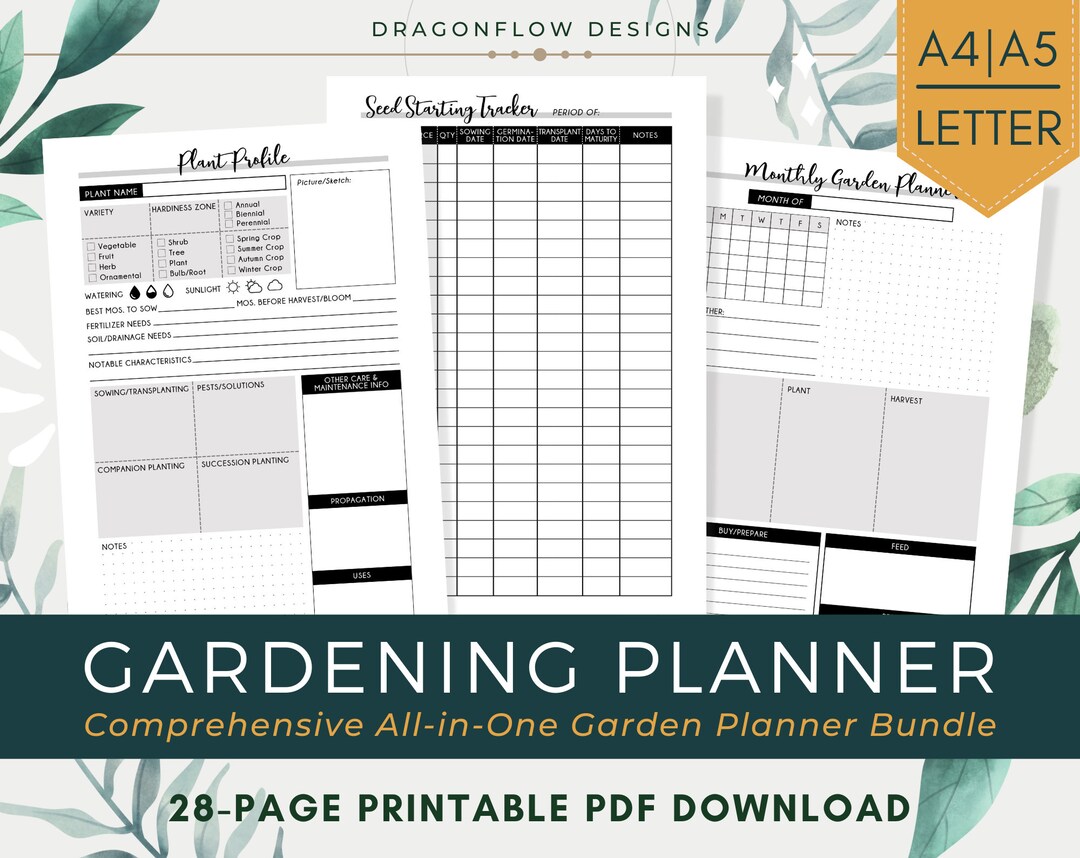 Complete Garden Planner Bundle for Vegetable, Herb & Flower Gardening ...