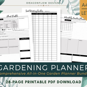 Complete Garden Planner Bundle for Vegetable, Herb & Flower Gardening | Plant Log Journal Printable PDF Download | Homestead Management