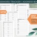Password Tracker PDF Template, Address Book Contact Log Printable ...