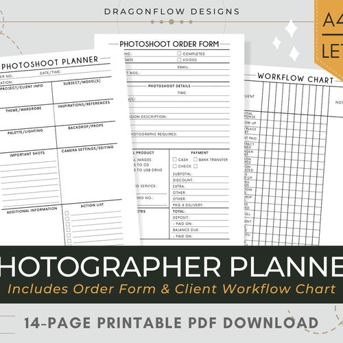 Photographers Printable Planner Photography Business &amp; - Etsy