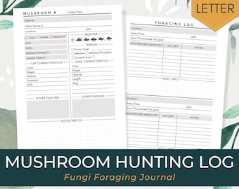 Mushroom Hunting Log Printable Download | Foraging Tracker Template to Record Fungi Finds | Mushroom Picking Journal for Hunters & Foragers