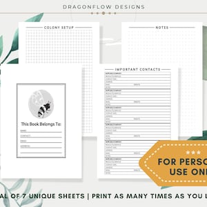 Beekeeping Log Printable Download | Beehive Inspection Checklist ...