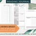 Reading Journal Printable PDF Download | Book Review Template | Reading ...