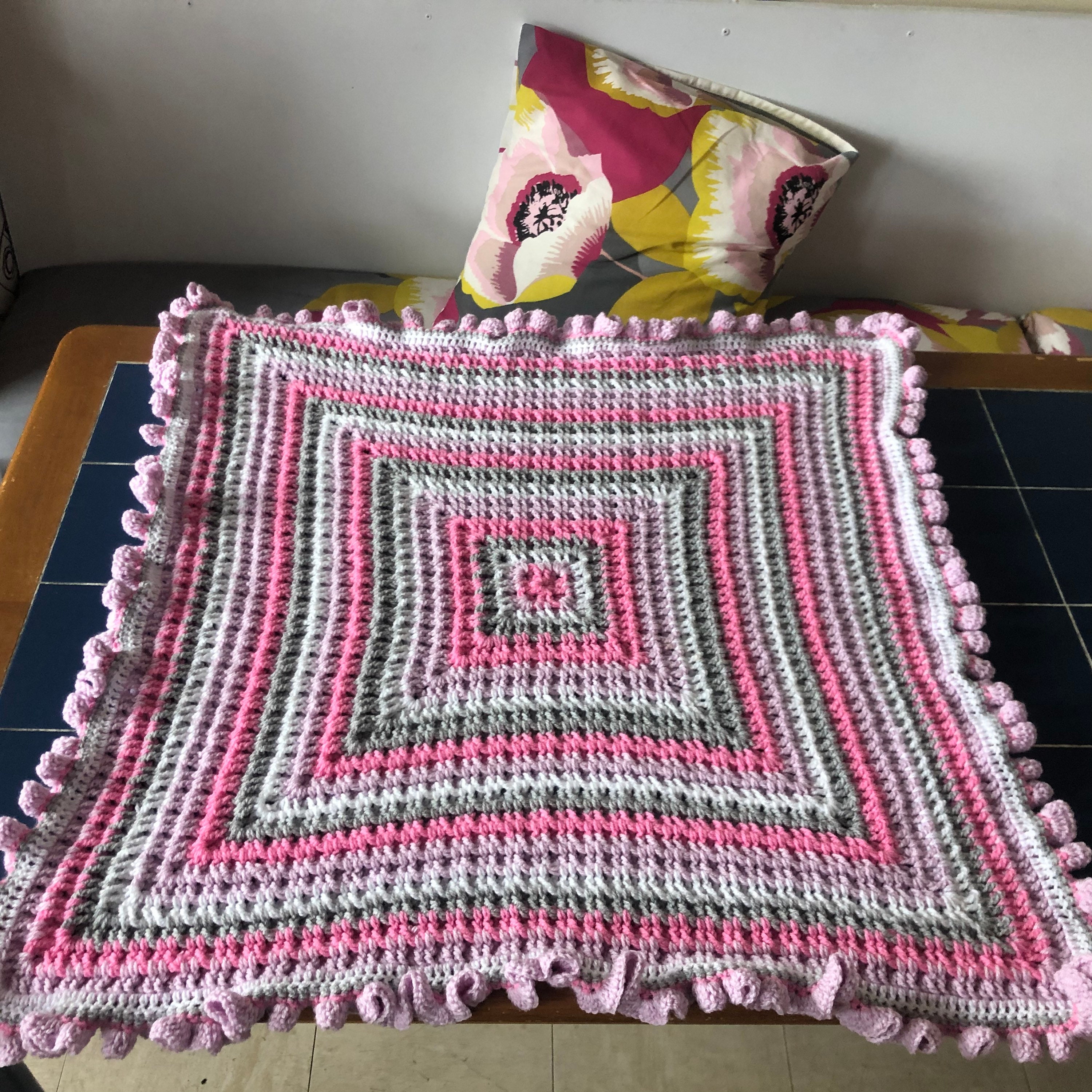 Waffle stitch crochet baby blanket Etsy