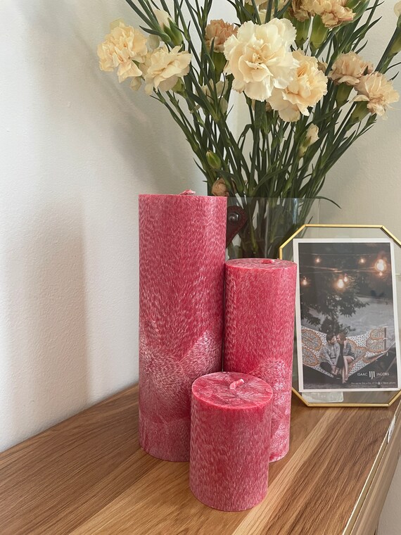 Palm Wax Pillar Candles Set Etsy