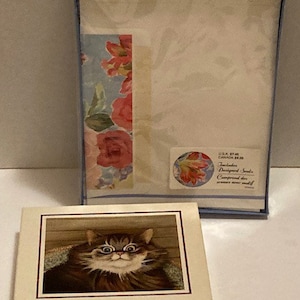 Vintage &#39;American Cat&#39; Notecards with Envelopes & Stationery by Hallmark-Printed in USA