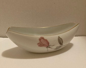 Vintage Fine China Rose Florale Soße Boot von Sango-Made in Japan