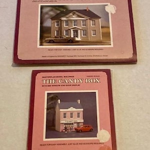 Vintage Masterplan Model Buildings Kit Lot of 2, The Candy Box, Country Mansion, Model Railroad Displays Dioramas