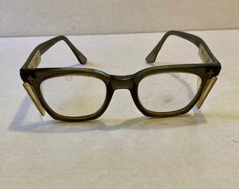 Vintage AO American Optical Safety Glasses - Grey Plastic Shields
