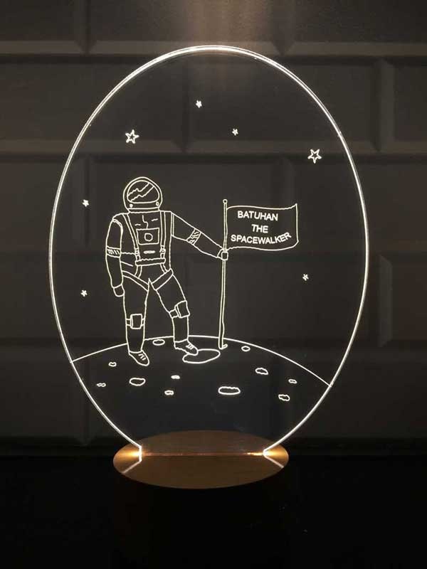 Astronaut Led Night Light. Optical Illusion. Modern Night Etsy