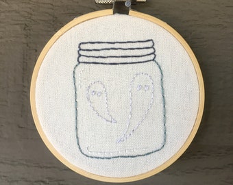 Ghosts In A Jar 4 Inch Embroidery