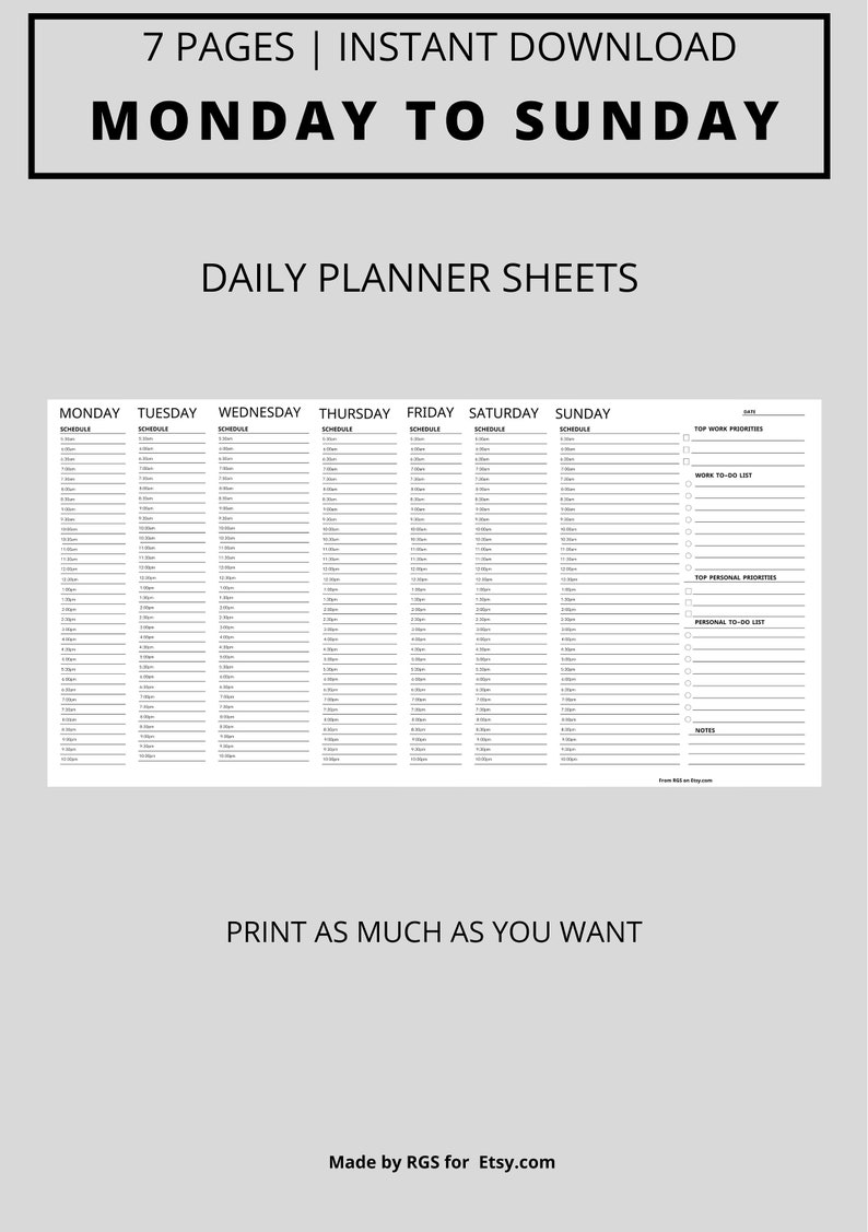 Work From Home Planner 2023 Daily Printable Planner Work From Etsy 