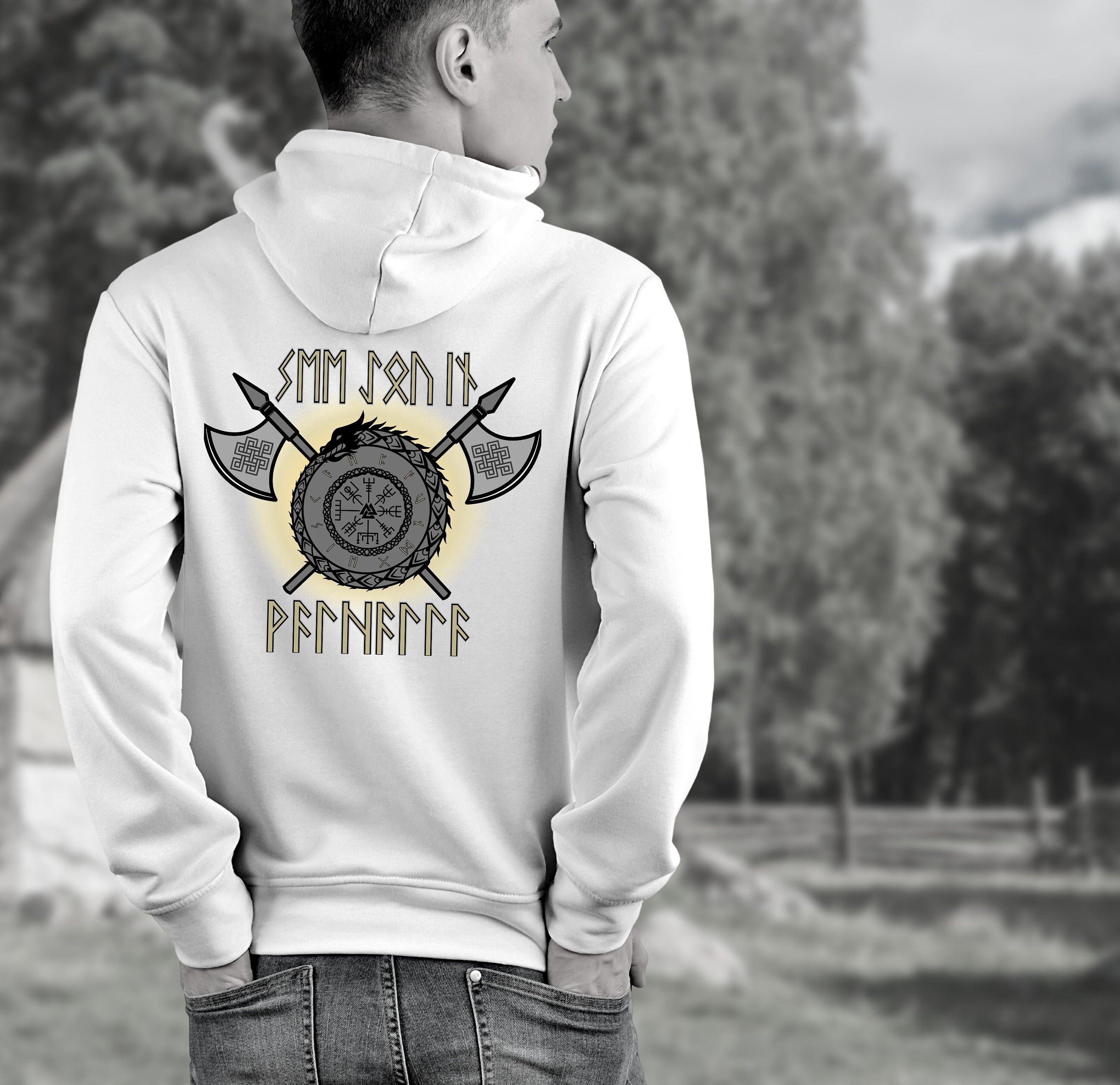Pretorian Vikings Nordic Thor Black Honour Sweatshirt Jumper – Men's Cotton Crew Neck