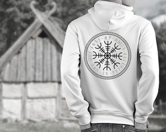 Sons of Odin Viking Hoodie Valhalla Sweater Norway Nordic Mythology Viking Clothing Unisex Warrior Vegvisir Runic Futhark