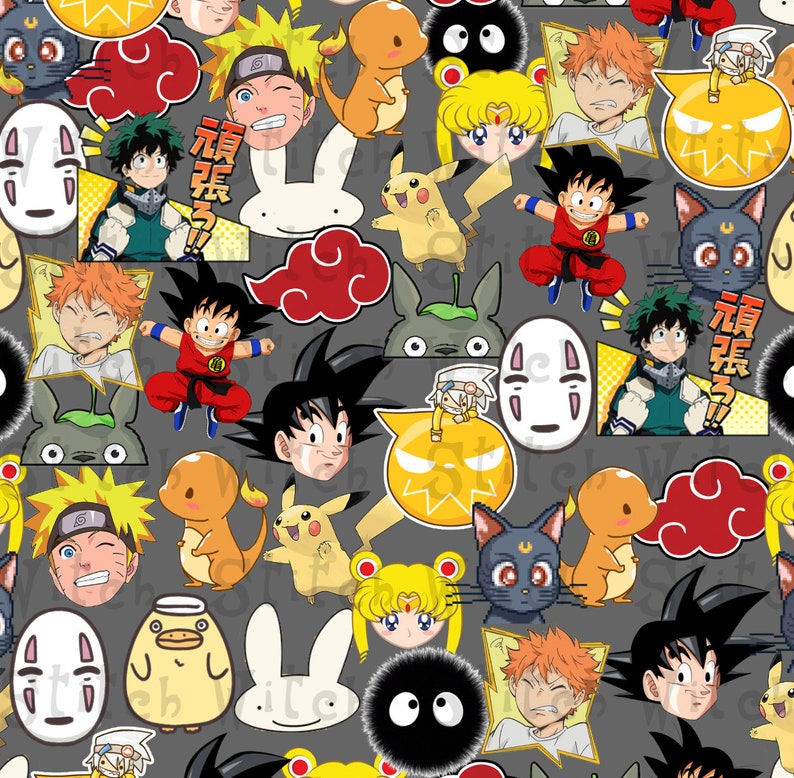 Anime Fabricinspired Tv Show Fabric Cartoon fabric by the Etsy
